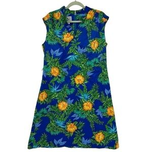 Vintage 1980s Plus Size Hilo Hatties Hawaiian Print Mumu Dress Size 16